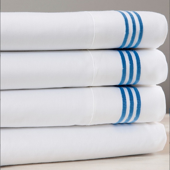 Westport Home line Embroidered 100% cotton King Sheet Set - Picture 2 of 4